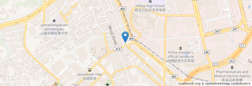 Mapa de ubicacion de TAKAZAWA BAR en Japon, Tokyo, 港区.
