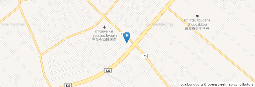 Mapa de ubicacion de マクドナルド 126東金店 en Япония, Тиба, 東金市.