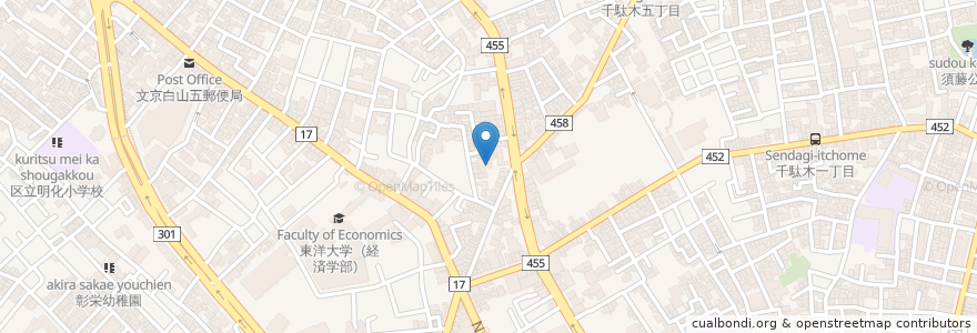 Mapa de ubicacion de 天榮寺 en اليابان, 東京都, 文京区.