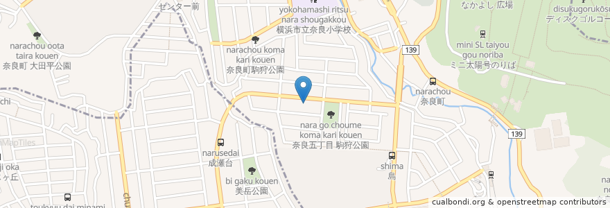 Mapa de ubicacion de こどもの国 キリスト協会 en Japan, Kanagawa Prefecture, Yokohama, Aoba Ward.