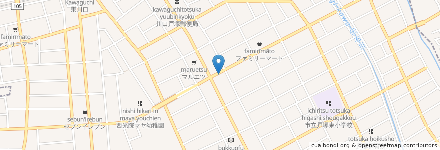 Mapa de ubicacion de 川口戸塚郵便局 en Japón, Prefectura De Saitama, 川口市.