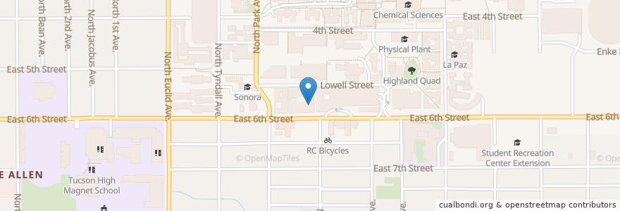 Mapa de ubicacion de Slot Canyon Cafe en Estados Unidos Da América, Arizona, Pima County, Tucson.