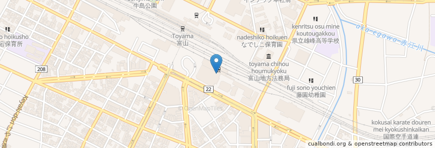 Mapa de ubicacion de ポムの樹 en ژاپن, 富山県, 富山市.