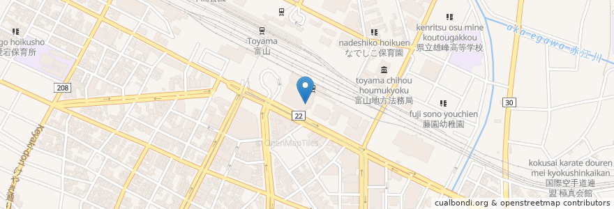 Mapa de ubicacion de とんかつ新宿さぼてん en Япония, Тояма, 富山市.