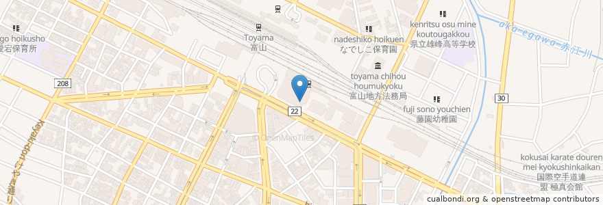Mapa de ubicacion de ドラゴン レッド リバー en 일본, 도야마현, 富山市.