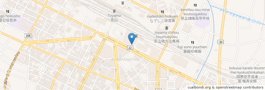 Mapa de ubicacion de カプリチョーザ en Giappone, Prefettura Di Toyama, 富山市.
