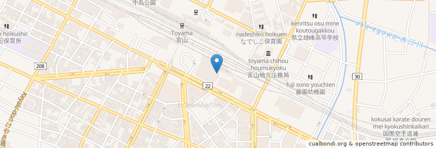 Mapa de ubicacion de 富山県民小劇場オルビス en Japão, 富山県, 富山市.
