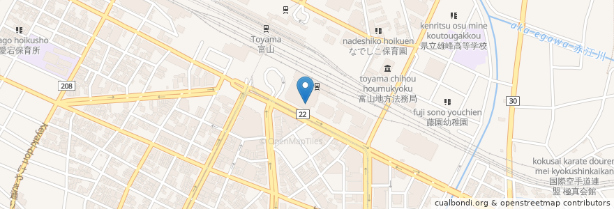 Mapa de ubicacion de マリエ眼科 en Japon, Préfecture De Toyama, 富山市.