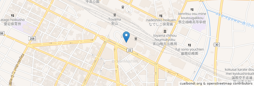Mapa de ubicacion de 示野珈琲 en Japón, Prefectura De Toyama, 富山市.