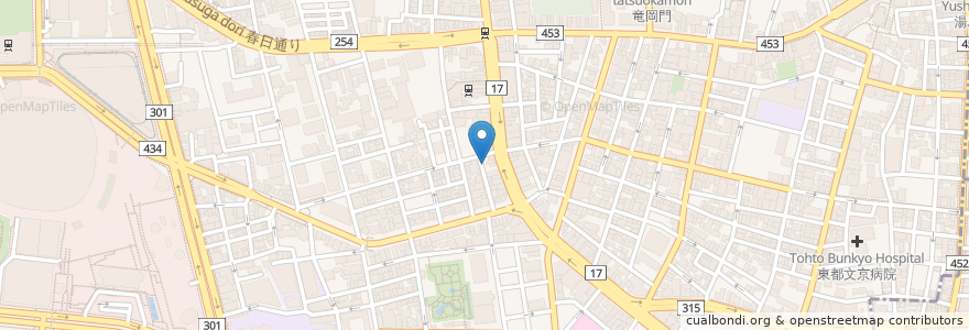 Mapa de ubicacion de 虎次朗 en Giappone, Tokyo, 文京区.