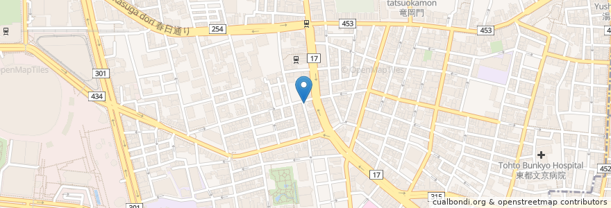 Mapa de ubicacion de 和牛炭火焼肉 房家 en 日本, 东京都/東京都, 文京区.