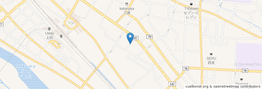 Mapa de ubicacion de 宮坂内科小児科医院 en ژاپن, 長野県, 上田市.