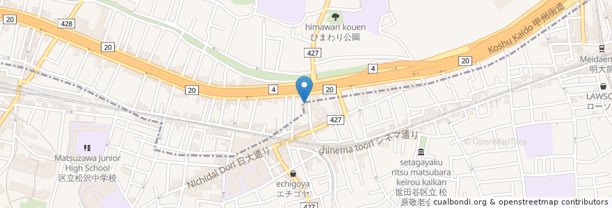 Mapa de ubicacion de 海晴亭 en اليابان, 東京都, 杉並区.