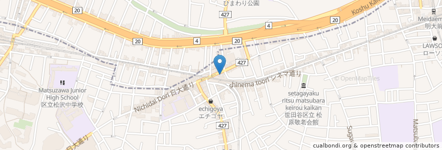 Mapa de ubicacion de コロラド en Jepun, 東京都, 世田谷区.