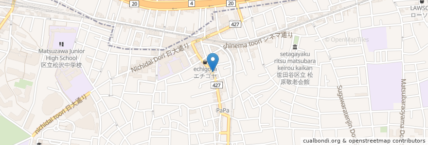 Mapa de ubicacion de 下高井戸 耳鼻咽喉科 en Japan, 東京都, 世田谷区.