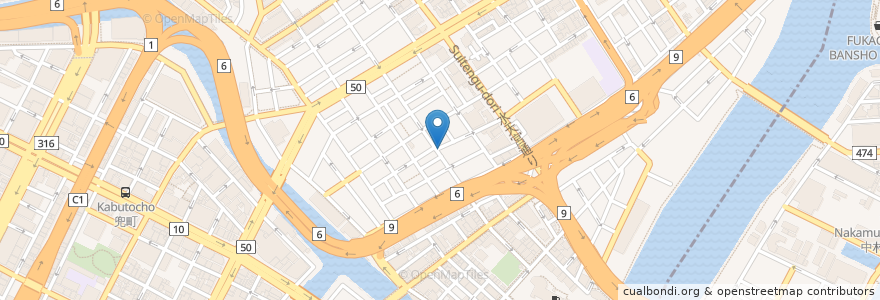 Mapa de ubicacion de Samuraii Junkies en Japan, Tokio, 中央区.