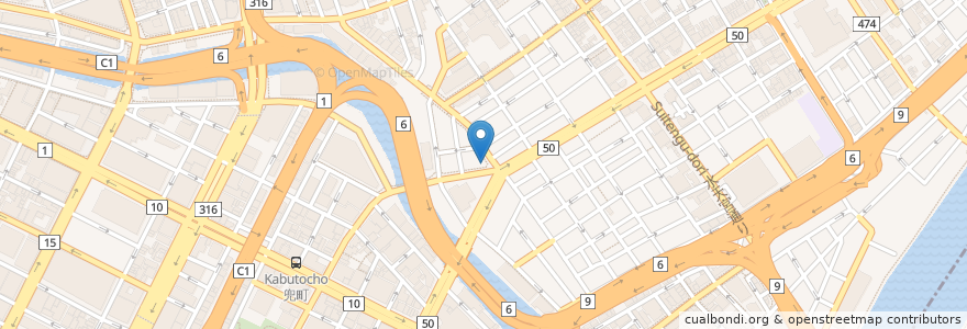 Mapa de ubicacion de Streamer Coffee Company en 日本, 東京都, 中央区.