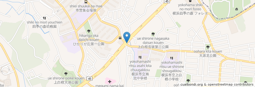 Mapa de ubicacion de 九州ラーメン豚秀 en 일본, 가나가와현, 요코하마시, 旭区.