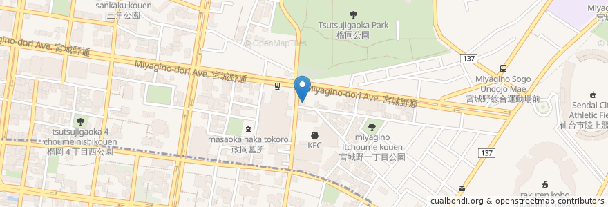 Mapa de ubicacion de 鮨みずき en Japon, Préfecture De Miyagi, 仙台市, 宮城野区.