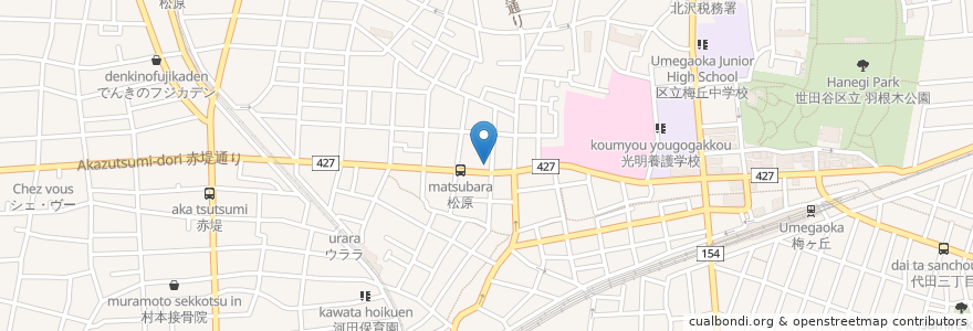 Mapa de ubicacion de きずなデイサービス en ژاپن, 東京都, 世田谷区.