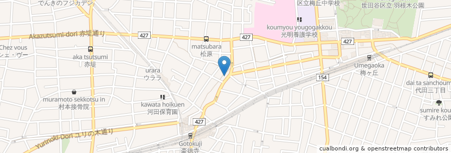 Mapa de ubicacion de 大むら en Japan, 東京都, 世田谷区.