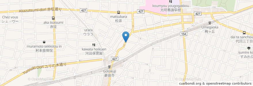 Mapa de ubicacion de 代一元 en ژاپن, 東京都, 世田谷区.