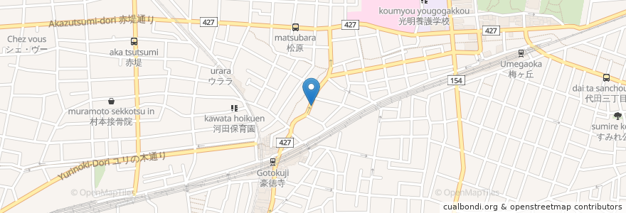 Mapa de ubicacion de ひゃくてん en Japan, Tokyo, Setagaya.