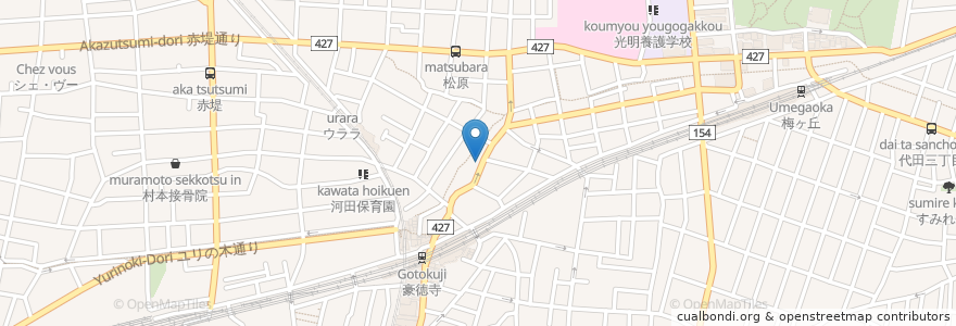 Mapa de ubicacion de TACOSTAR en 日本, 東京都, 世田谷区.