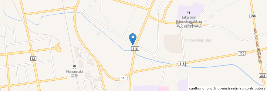 Mapa de ubicacion de 徳富歯科 en Giappone, Prefettura Di Iwate, 花巻市.