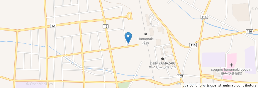 Mapa de ubicacion de 佐藤整形外科内科医院 en ژاپن, 岩手県, 花巻市.