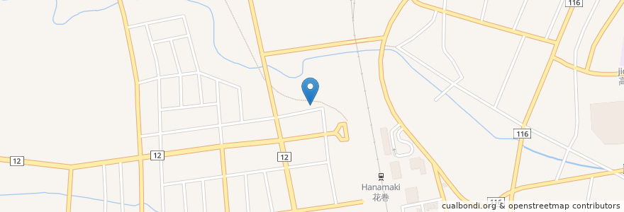 Mapa de ubicacion de 喫茶＆軽食 浪漫館 en Japan, 岩手県, 花巻市.