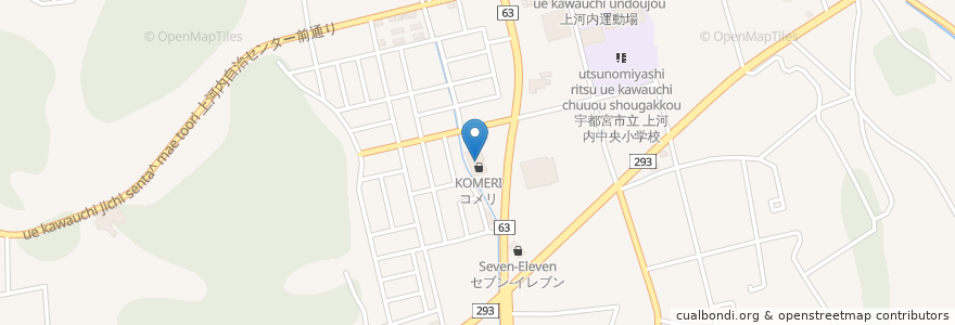 Mapa de ubicacion de カワチ薬品 en 日本, 栃木県, 宇都宮市.