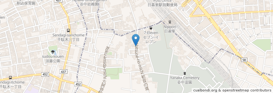 Mapa de ubicacion de 薬膳カレーじねんじょ 谷中店 en Japon, Tokyo, 台東区.