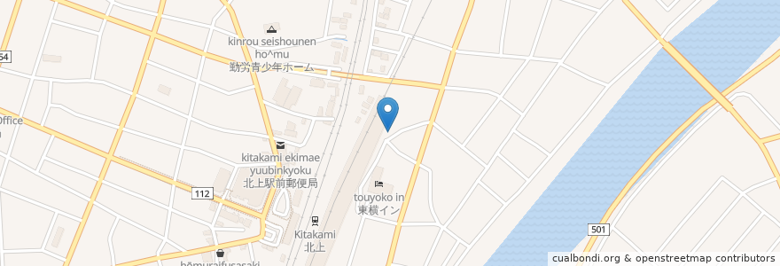 Mapa de ubicacion de 天満宮 en 日本, 岩手県, 北上市.