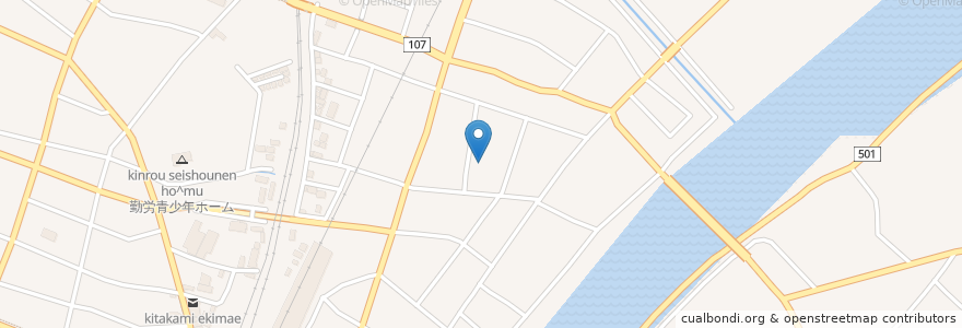 Mapa de ubicacion de 川岸保育園 en 日本, 岩手県, 北上市.