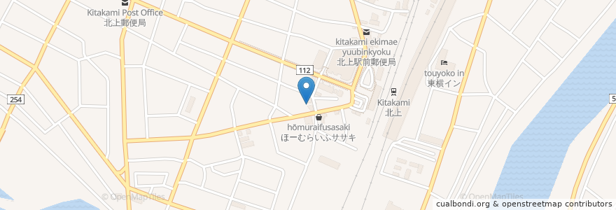 Mapa de ubicacion de 若宮八幡宮 en Giappone, Prefettura Di Iwate, 北上市.