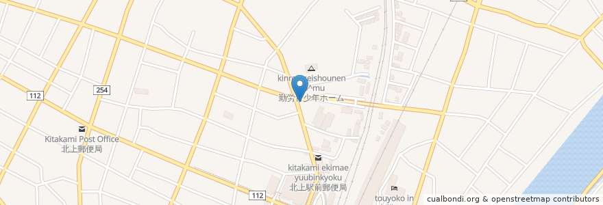 Mapa de ubicacion de 居酒屋 明るい農村 en Giappone, Prefettura Di Iwate, 北上市.