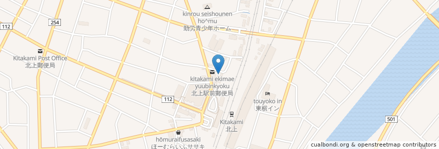 Mapa de ubicacion de 焼肉処 燔々亭 en 일본, 이와테현, 北上市.