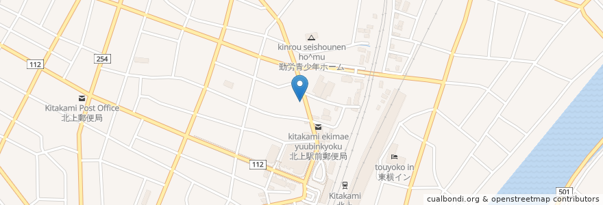 Mapa de ubicacion de 海彦山彦 en Giappone, Prefettura Di Iwate, 北上市.