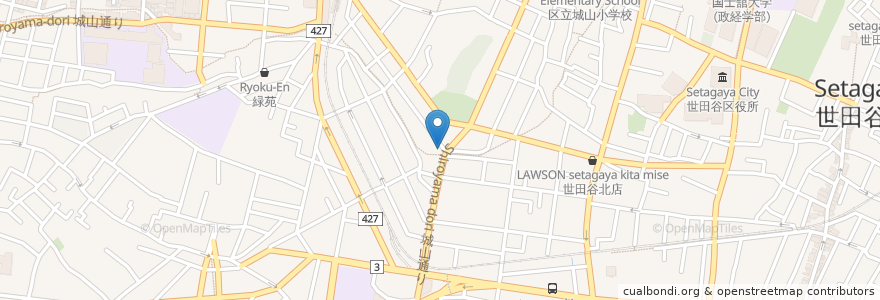 Mapa de ubicacion de 村田医院 en ژاپن, 東京都, 世田谷区.