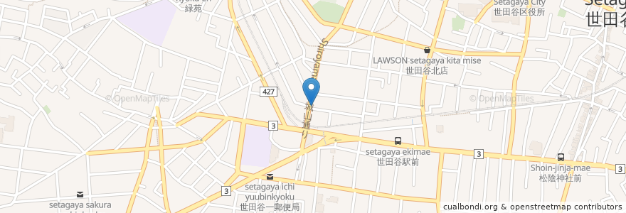 Mapa de ubicacion de みずほ薬局 en Giappone, Tokyo, 世田谷区.
