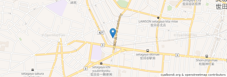 Mapa de ubicacion de 杉下クリニック en 日本, 東京都, 世田谷区.