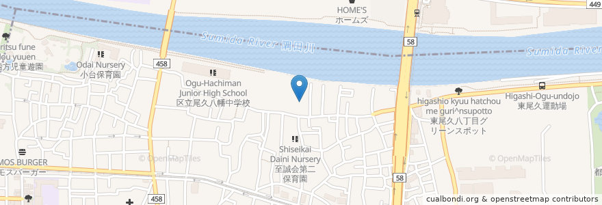 Mapa de ubicacion de 華蔵院 en Japon, Tokyo, 足立区.