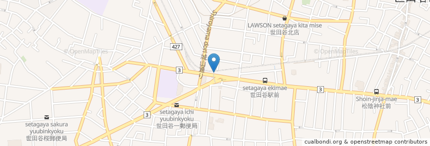 Mapa de ubicacion de 上町薬局 en 일본, 도쿄도, 世田谷区.