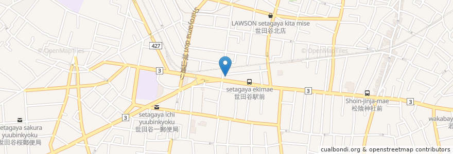 Mapa de ubicacion de 世田谷三丁目歯科 en Japan, 東京都, 世田谷区.