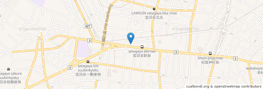 Mapa de ubicacion de 松の屋 en Japan, Tokyo, Setagaya.