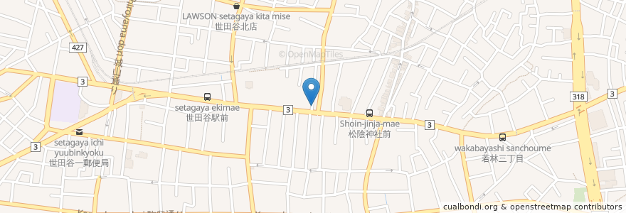 Mapa de ubicacion de いわ壽司 en 일본, 도쿄도, 世田谷区.