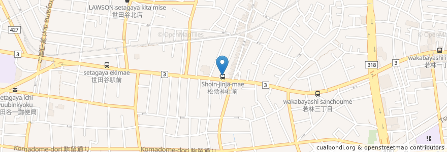 Mapa de ubicacion de 日本調剤 en Jepun, 東京都, 世田谷区.