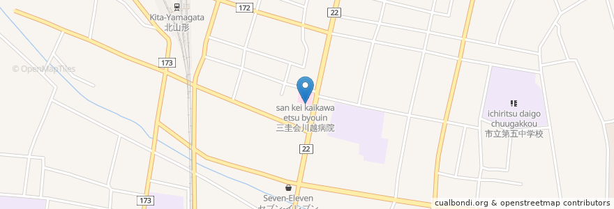 Mapa de ubicacion de 寿司 すが野 en 일본, 야마가타현, 山形市.