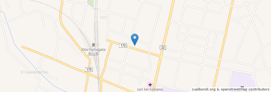 Mapa de ubicacion de 山形銀行 宮町支店 en Japonya, 山形県, 山形市.